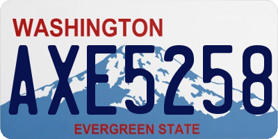 WA license plate AXE5258