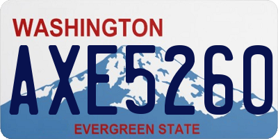 WA license plate AXE5260