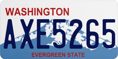 WA license plate AXE5265