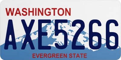 WA license plate AXE5266