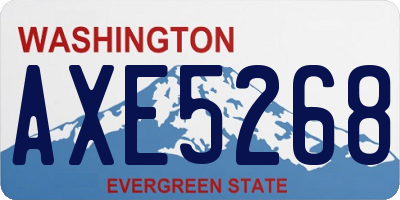 WA license plate AXE5268
