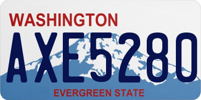 WA license plate AXE5280