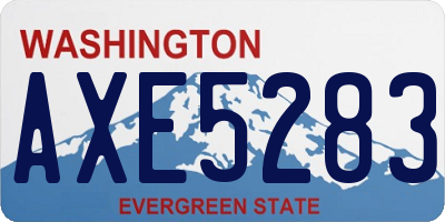 WA license plate AXE5283