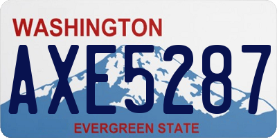 WA license plate AXE5287
