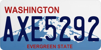 WA license plate AXE5292