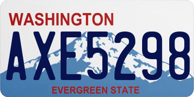 WA license plate AXE5298