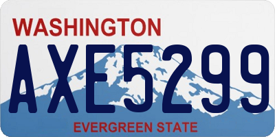 WA license plate AXE5299