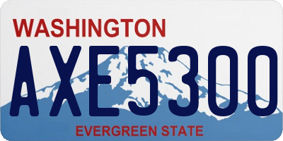WA license plate AXE5300
