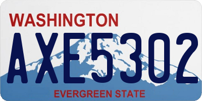 WA license plate AXE5302