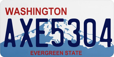 WA license plate AXE5304