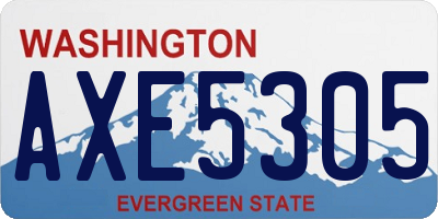 WA license plate AXE5305