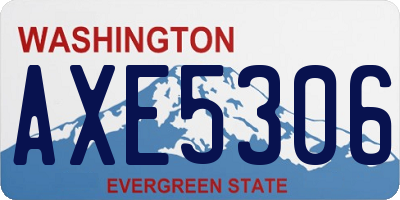 WA license plate AXE5306
