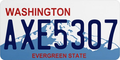 WA license plate AXE5307