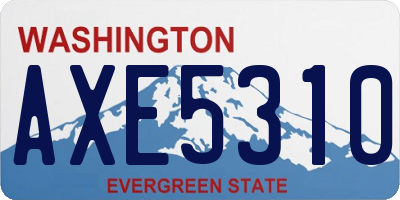 WA license plate AXE5310