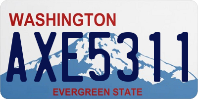WA license plate AXE5311