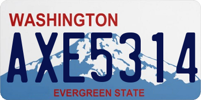 WA license plate AXE5314