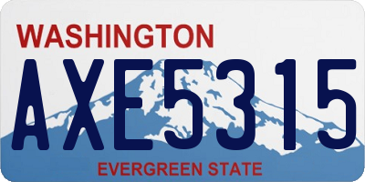 WA license plate AXE5315