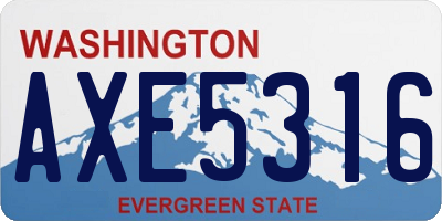 WA license plate AXE5316