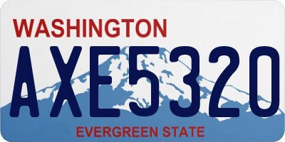 WA license plate AXE5320