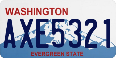 WA license plate AXE5321
