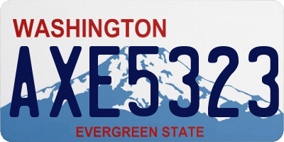 WA license plate AXE5323