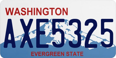 WA license plate AXE5325