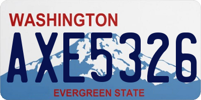 WA license plate AXE5326