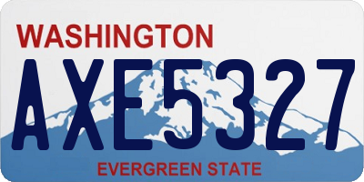 WA license plate AXE5327