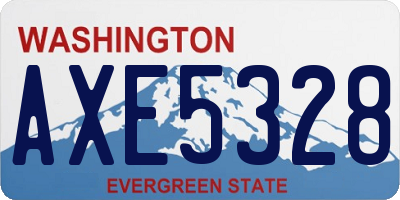 WA license plate AXE5328