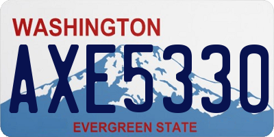 WA license plate AXE5330
