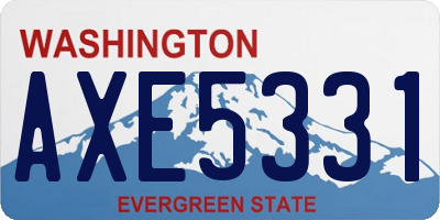 WA license plate AXE5331