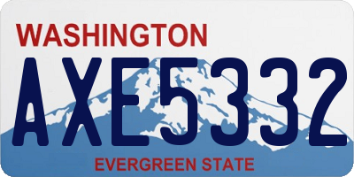 WA license plate AXE5332