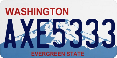 WA license plate AXE5333