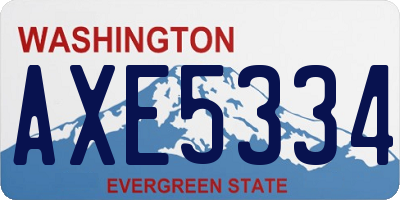 WA license plate AXE5334