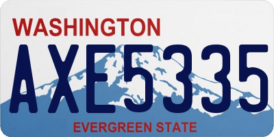 WA license plate AXE5335