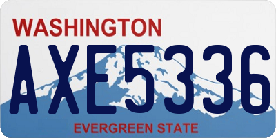 WA license plate AXE5336