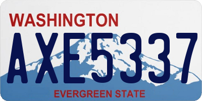 WA license plate AXE5337