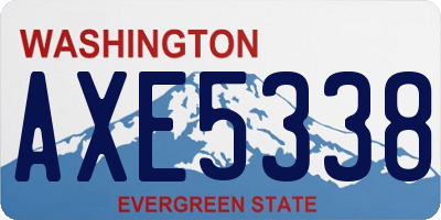 WA license plate AXE5338