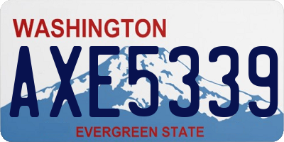 WA license plate AXE5339