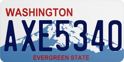 WA license plate AXE5340