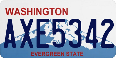 WA license plate AXE5342