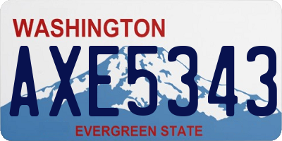 WA license plate AXE5343