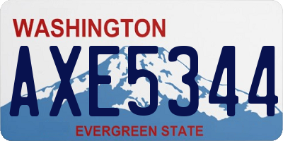 WA license plate AXE5344