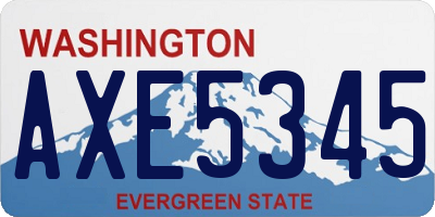 WA license plate AXE5345