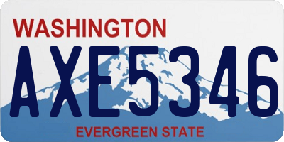 WA license plate AXE5346