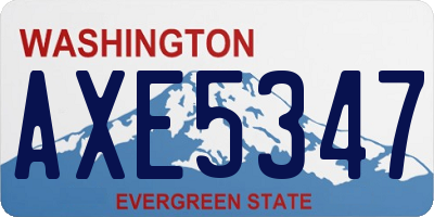 WA license plate AXE5347