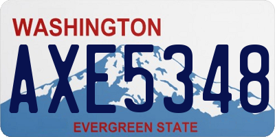 WA license plate AXE5348