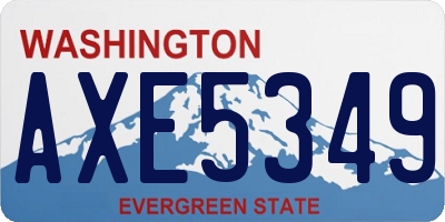 WA license plate AXE5349