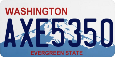 WA license plate AXE5350