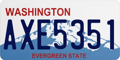 WA license plate AXE5351